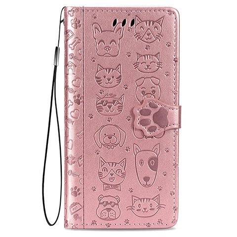 Custodia Portafoglio In Pelle Fantasia Modello Cover con Supporto S05D per Samsung Galaxy S21 Plus 5G Rosa