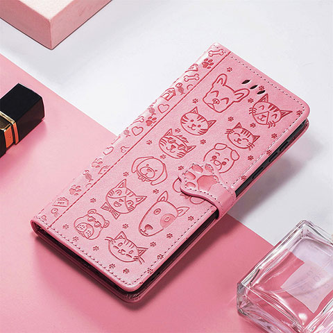 Custodia Portafoglio In Pelle Fantasia Modello Cover con Supporto S05D per Xiaomi Poco C55 Rosa