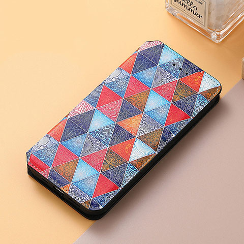 Custodia Portafoglio In Pelle Fantasia Modello Cover con Supporto S06D per Google Pixel 7 Pro 5G Marrone