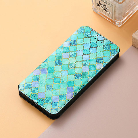 Custodia Portafoglio In Pelle Fantasia Modello Cover con Supporto S06D per Huawei Honor X7 Verde