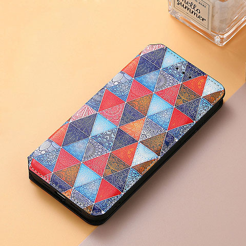 Custodia Portafoglio In Pelle Fantasia Modello Cover con Supporto S06D per Huawei Nova Y70 Marrone