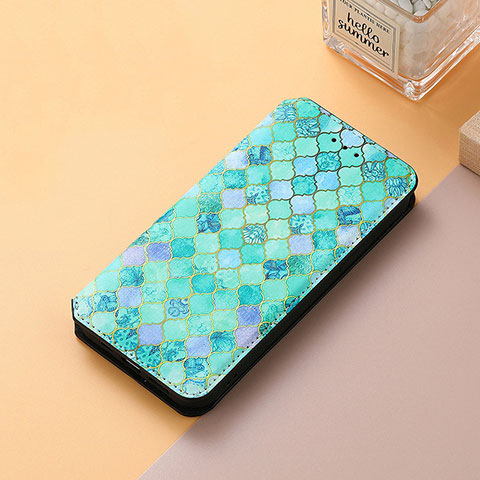 Custodia Portafoglio In Pelle Fantasia Modello Cover con Supporto S06D per Huawei Nova Y70 Plus Verde