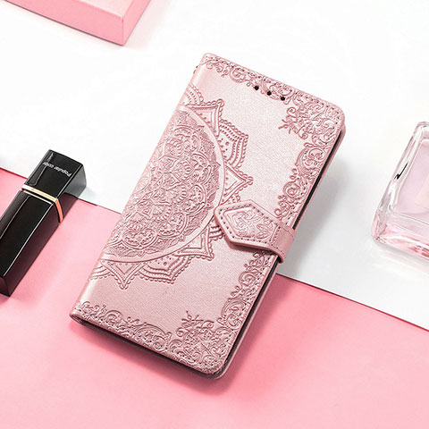 Custodia Portafoglio In Pelle Fantasia Modello Cover con Supporto S07D per Huawei Honor 80 Pro 5G Oro Rosa