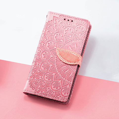 Custodia Portafoglio In Pelle Fantasia Modello Cover con Supporto S08D per Google Pixel 7a 5G Oro Rosa