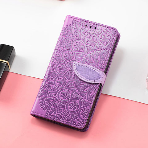 Custodia Portafoglio In Pelle Fantasia Modello Cover con Supporto S08D per Huawei Honor 60 5G Viola