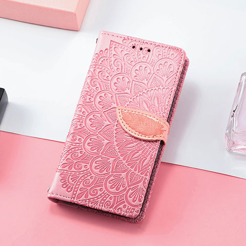 Custodia Portafoglio In Pelle Fantasia Modello Cover con Supporto S08D per Huawei Honor 60 Pro 5G Oro Rosa