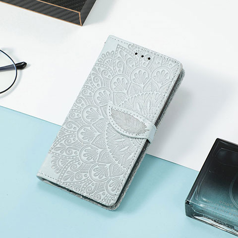 Custodia Portafoglio In Pelle Fantasia Modello Cover con Supporto S08D per Huawei Honor 60 SE 5G Grigio