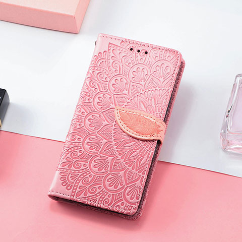 Custodia Portafoglio In Pelle Fantasia Modello Cover con Supporto S08D per Huawei Honor 60 SE 5G Oro Rosa