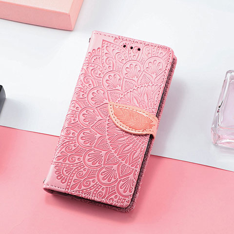 Custodia Portafoglio In Pelle Fantasia Modello Cover con Supporto S08D per Huawei Honor Magic3 5G Oro Rosa