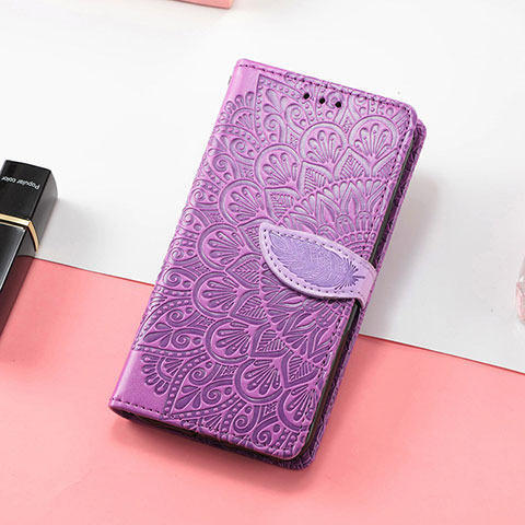 Custodia Portafoglio In Pelle Fantasia Modello Cover con Supporto S08D per Huawei P40 Lite E Viola