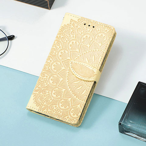 Custodia Portafoglio In Pelle Fantasia Modello Cover con Supporto S08D per Huawei Y7p Giallo