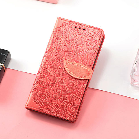 Custodia Portafoglio In Pelle Fantasia Modello Cover con Supporto S08D per Huawei Y7p Rosso