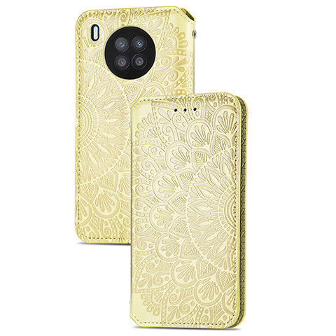 Custodia Portafoglio In Pelle Fantasia Modello Cover con Supporto S09D per Huawei Honor 50 Lite Oro