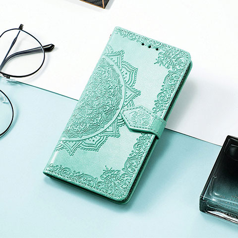 Custodia Portafoglio In Pelle Fantasia Modello Cover con Supporto S09D per Huawei Honor 60 5G Verde