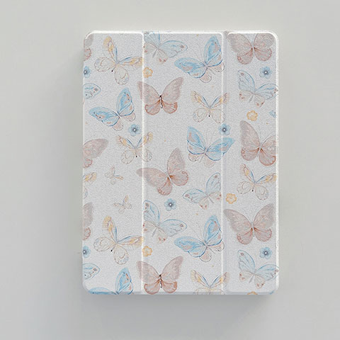 Custodia Portafoglio In Pelle Fantasia Modello Cover con Supporto XH2 per Apple iPad 10.2 (2019) Bianco