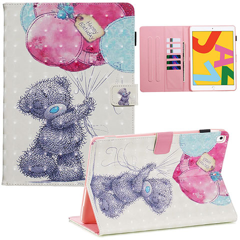 Custodia Portafoglio In Pelle Fantasia Modello Cover con Supporto Y01B per Apple iPad 10.2 (2019) Multicolore