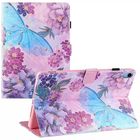 Custodia Portafoglio In Pelle Fantasia Modello Cover con Supporto Y01B per Apple iPad 10.9 (2022) Multicolore