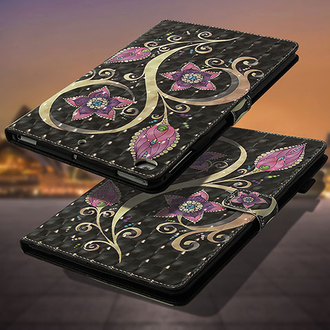 Custodia Portafoglio In Pelle Fantasia Modello Cover con Supporto Y01B per Apple New iPad 9.7 (2018) Nero