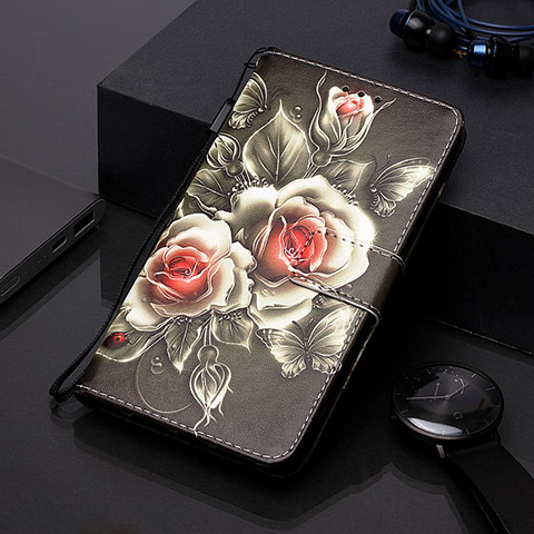 Custodia Portafoglio In Pelle Fantasia Modello Cover con Supporto Y01B per Samsung Galaxy A20e Nero