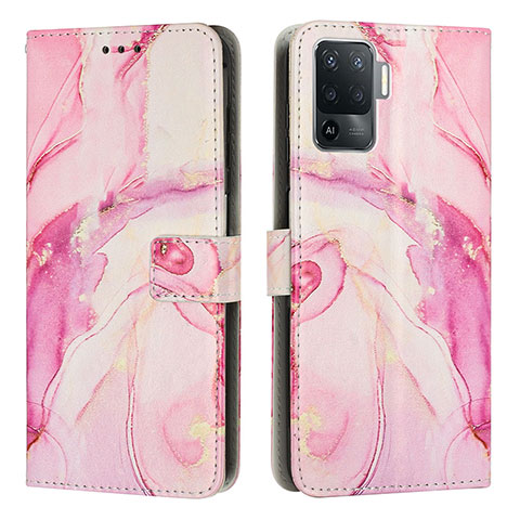 Custodia Portafoglio In Pelle Fantasia Modello Cover con Supporto Y01X per Oppo F19 Pro Rosa