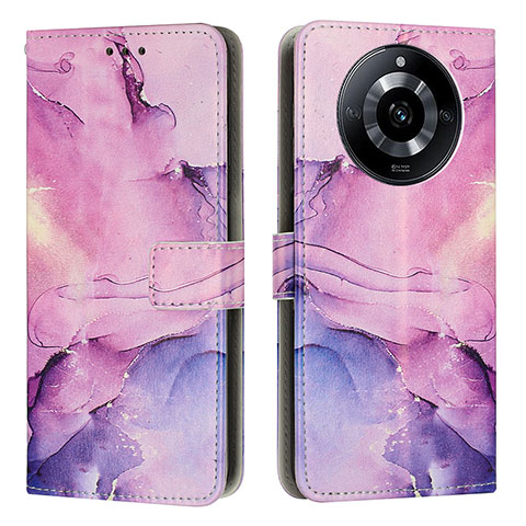 Custodia Portafoglio In Pelle Fantasia Modello Cover con Supporto Y01X per Realme 11 Pro+ Plus 5G Viola