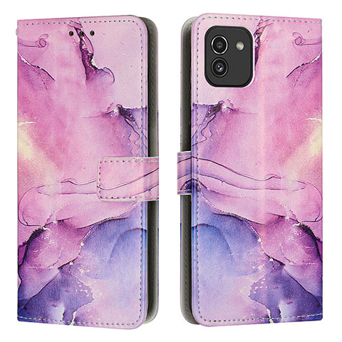 Custodia Portafoglio In Pelle Fantasia Modello Cover con Supporto Y01X per Samsung Galaxy A03 Viola