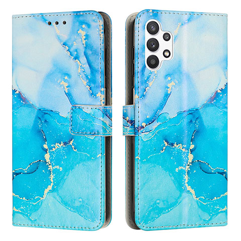 Custodia Portafoglio In Pelle Fantasia Modello Cover con Supporto Y01X per Samsung Galaxy A13 4G Blu