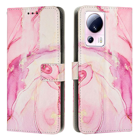 Custodia Portafoglio In Pelle Fantasia Modello Cover con Supporto Y01X per Xiaomi Mi 13 Lite 5G Rosa