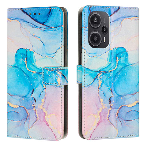 Custodia Portafoglio In Pelle Fantasia Modello Cover con Supporto Y01X per Xiaomi Poco F5 5G Cielo Blu