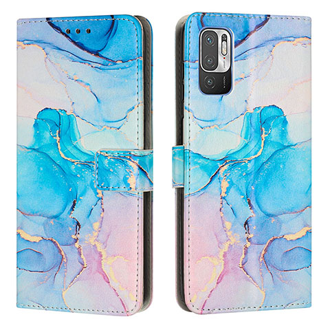 Custodia Portafoglio In Pelle Fantasia Modello Cover con Supporto Y01X per Xiaomi POCO M3 Pro 5G Cielo Blu