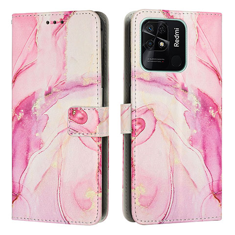 Custodia Portafoglio In Pelle Fantasia Modello Cover con Supporto Y01X per Xiaomi Redmi 10 Power Rosa