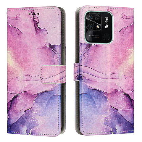 Custodia Portafoglio In Pelle Fantasia Modello Cover con Supporto Y01X per Xiaomi Redmi 10 Power Viola