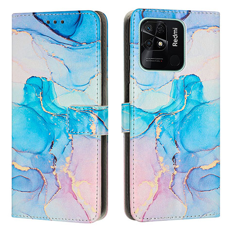 Custodia Portafoglio In Pelle Fantasia Modello Cover con Supporto Y01X per Xiaomi Redmi 10C 4G Cielo Blu