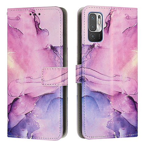 Custodia Portafoglio In Pelle Fantasia Modello Cover con Supporto Y01X per Xiaomi Redmi Note 10 5G Viola