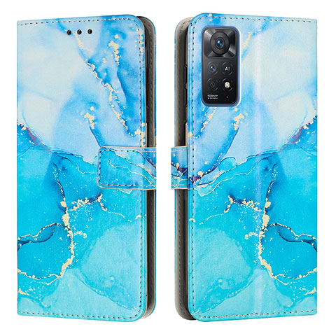 Custodia Portafoglio In Pelle Fantasia Modello Cover con Supporto Y01X per Xiaomi Redmi Note 11 Pro 4G Blu