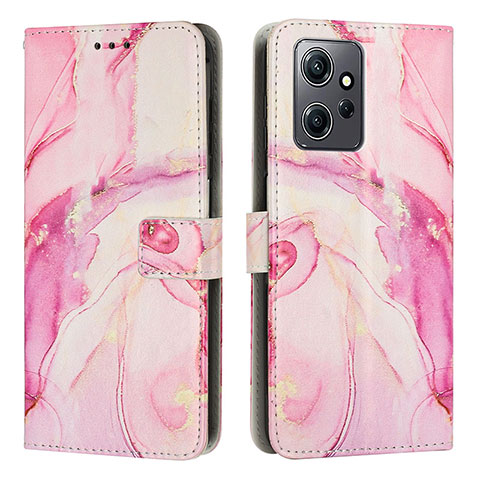 Custodia Portafoglio In Pelle Fantasia Modello Cover con Supporto Y01X per Xiaomi Redmi Note 12 4G Rosa