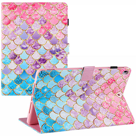 Custodia Portafoglio In Pelle Fantasia Modello Cover con Supporto Y02B per Apple iPad 10.2 (2019) Colorato