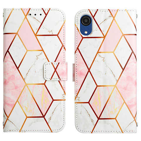 Custodia Portafoglio In Pelle Fantasia Modello Cover con Supporto Y02B per Samsung Galaxy A03 Core Bianco