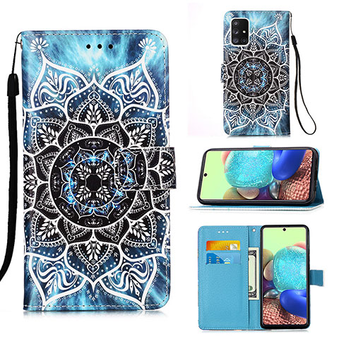 Custodia Portafoglio In Pelle Fantasia Modello Cover con Supporto Y02B per Samsung Galaxy A71 4G A715 Multicolore