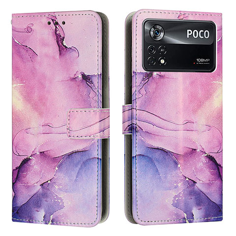 Custodia Portafoglio In Pelle Fantasia Modello Cover con Supporto Y02X per Xiaomi Redmi Note 11E Pro 5G Viola