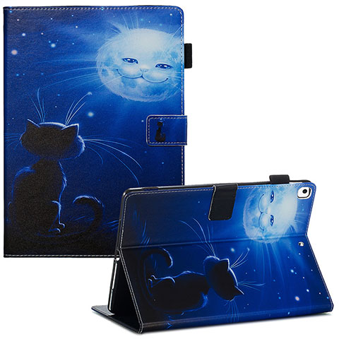 Custodia Portafoglio In Pelle Fantasia Modello Cover con Supporto Y03B per Apple iPad 10.2 (2019) Blu