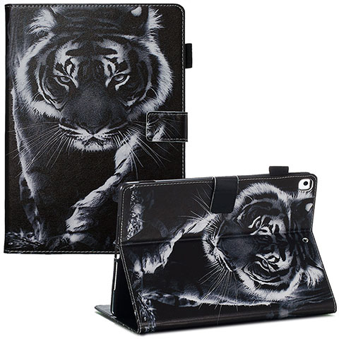 Custodia Portafoglio In Pelle Fantasia Modello Cover con Supporto Y03B per Apple iPad 10.2 (2021) Nero