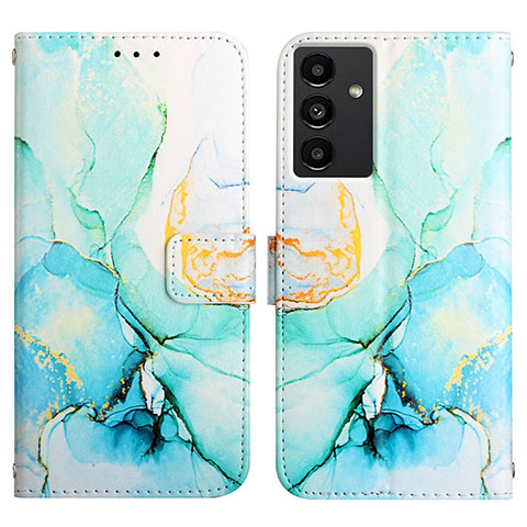 Custodia Portafoglio In Pelle Fantasia Modello Cover con Supporto Y03B per Samsung Galaxy A04s Verde