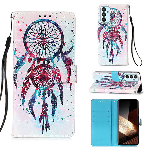 Custodia Portafoglio In Pelle Fantasia Modello Cover con Supporto Y03B per Samsung Galaxy A15 4G Multicolore