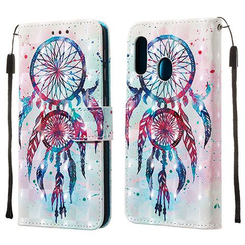 Custodia Portafoglio In Pelle Fantasia Modello Cover con Supporto Y03B per Samsung Galaxy A20e Multicolore