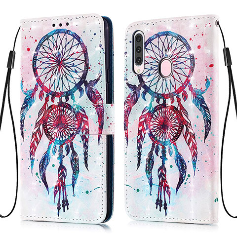 Custodia Portafoglio In Pelle Fantasia Modello Cover con Supporto Y03B per Samsung Galaxy A20s Multicolore