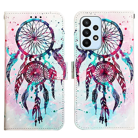 Custodia Portafoglio In Pelle Fantasia Modello Cover con Supporto Y03B per Samsung Galaxy A23 4G Multicolore