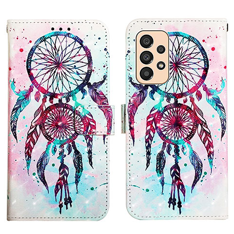 Custodia Portafoglio In Pelle Fantasia Modello Cover con Supporto Y03B per Samsung Galaxy A33 5G Multicolore