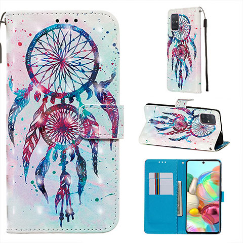 Custodia Portafoglio In Pelle Fantasia Modello Cover con Supporto Y03B per Samsung Galaxy A71 5G Multicolore