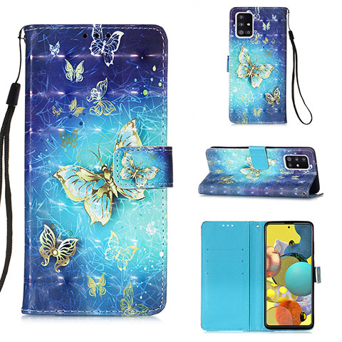 Custodia Portafoglio In Pelle Fantasia Modello Cover con Supporto Y03B per Samsung Galaxy M40S Cielo Blu